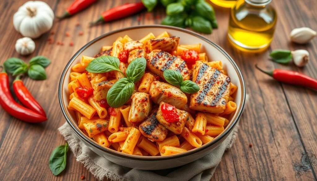 Spicy Rotini Pasta with Grilled Chicken Spicy Rotini Pasta with Grilled Chicken