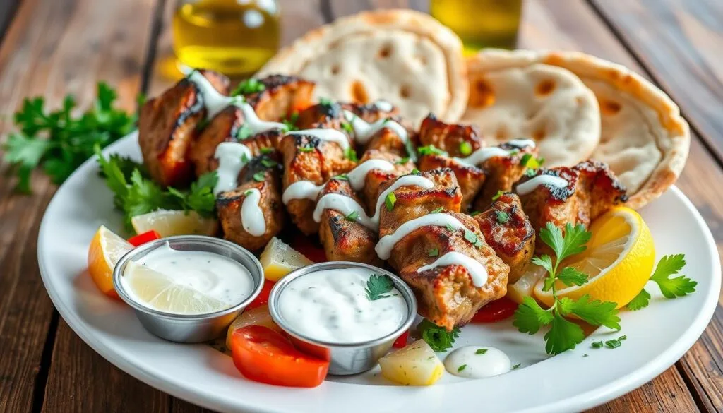 Traditional Greek Souvlaki Dish Traditional Greek Souvlaki Dish
